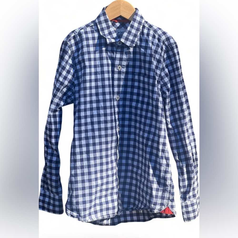 Mini Boden Checkered Button Down Shirt